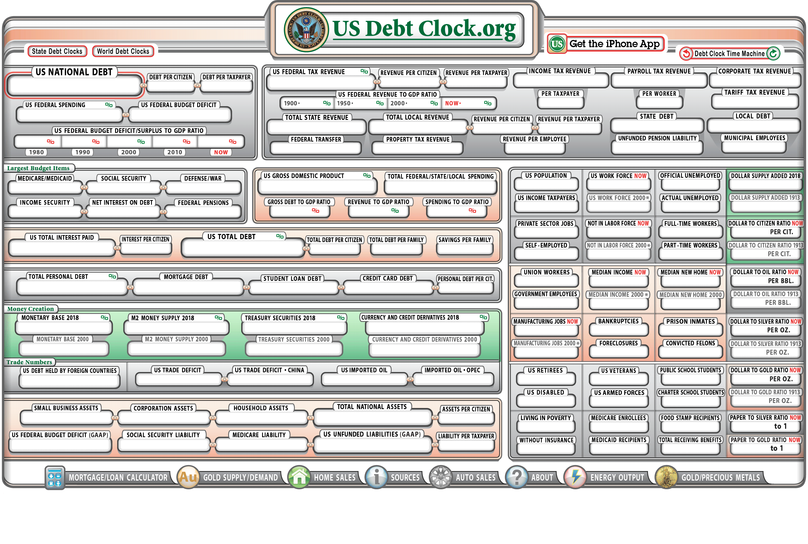 u s national debt clock real time